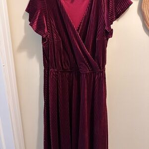 ModCloth Burgundy Velvet Dress